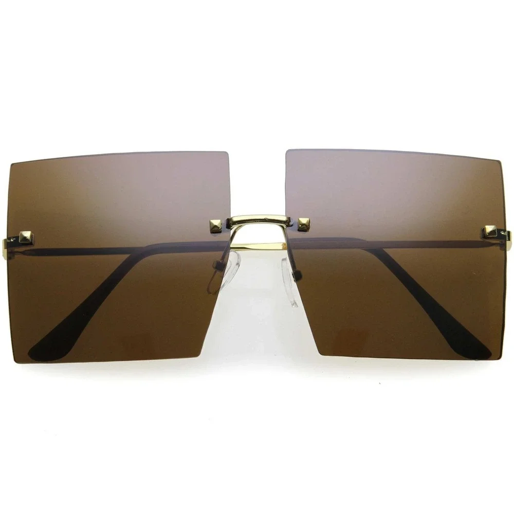 OVERSIZED Sunglasses Women Lady Flat Top Big‎ Huge Sunnies Gafas Lentes Hip Hop